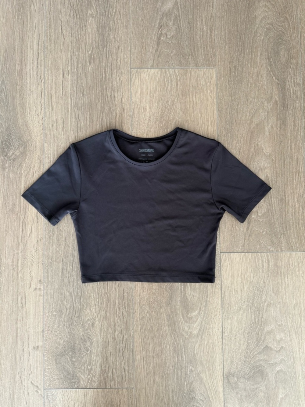 & Other Stories Black Cropped Crew T-Shirt